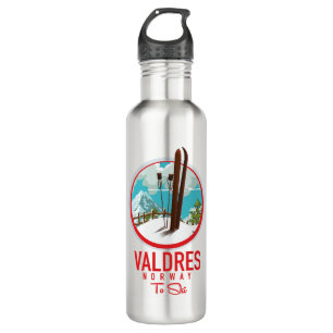 Valdres Ski Logo Edelstahlflasche