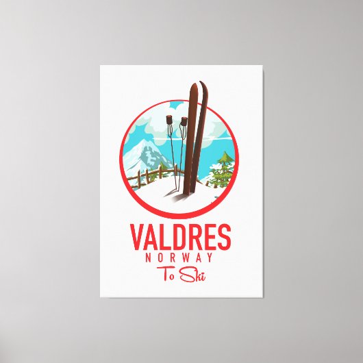 Valdres Ski Logo Leinwanddruck (Vorderseite)