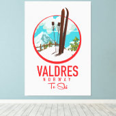 Valdres Ski Logo Leinwanddruck (Insitu (Holzboden))