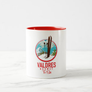 Valdres Ski Logo Zweifarbige Tasse