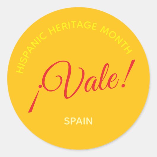 Vale! Spanien Runder Aufkleber (Vorderseite)