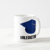 Valedictorian-blauer Absolvent-Hut Kaffeetasse (VorderseiteRechts)