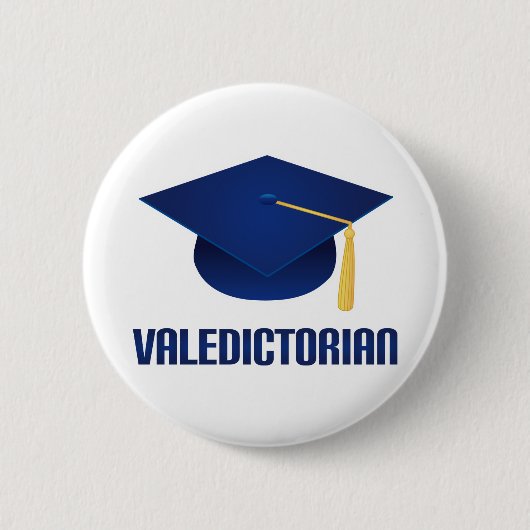 Valedictorian-blaues Button (Vorderseite)