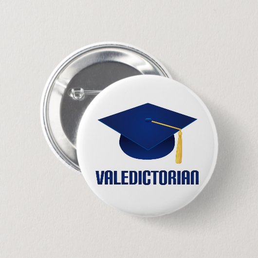 Valedictorian-blaues Button (Vorne & Hinten)