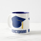 Valedictorian-blaues Zweifarbige Tasse (Vorderseite Links)