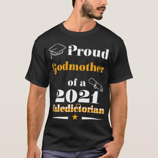 Valedictorian Class 2021 Proud Godmutter Family Gr T-Shirt (Vorderseite)