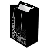 Valedictorian Extraordinaire CUSTOM Mittlere Geschenktüte (Vorderseite Schrägansicht)