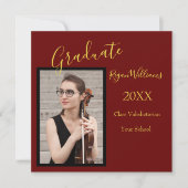 Valedictorian Foto Custom School Colors Graduate Einladung (Vorderseite)