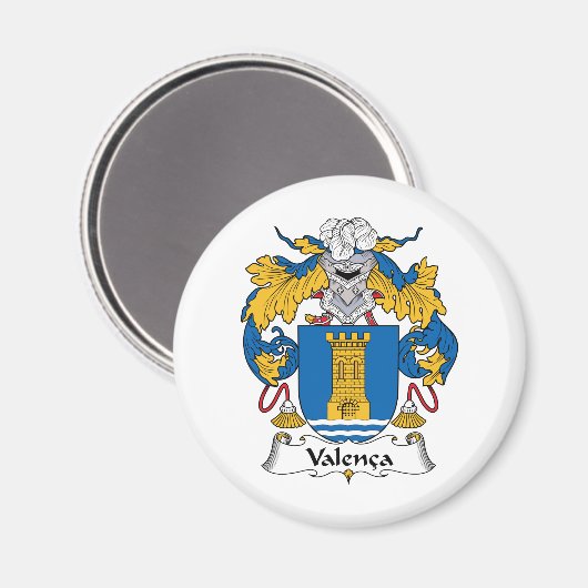 Valenca-Familienwappen Magnet (Vorderseite/Rückseite)