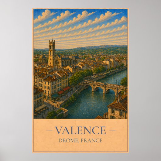 Valence, Frankreich – Vintage-Reiseposter Poster (Vorne)