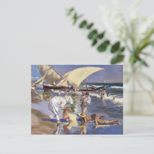 Valencia Beach Morgenlicht | Joaquí n Sorolla | Postkarte (Stehend Vorderseite)