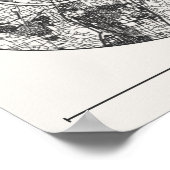 Valencia City Map Poster Minimal Charcoal Wall Art (Ecke)