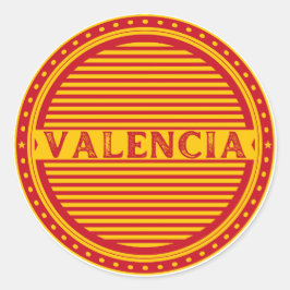 Valencia City Pride Emblem – Spanish Identity Runder Aufkleber