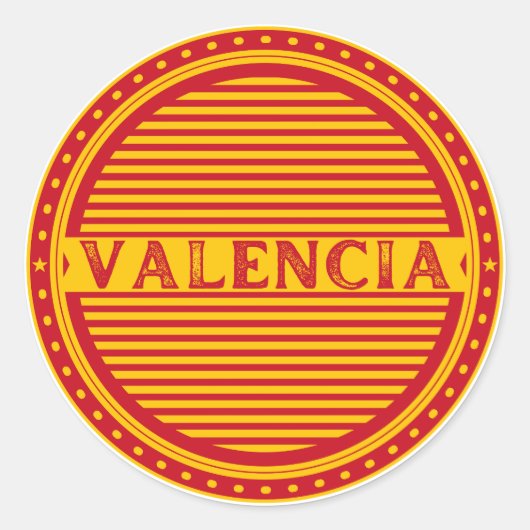 Valencia City Pride Emblem – Spanish Identity Runder Aufkleber (Vorderseite)