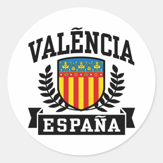 Valencia Espana Runder Aufkleber (Vorderseite)