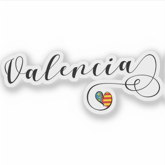 Valencia Flag Herz, Valencia, Spanien Aufkleber (Vorderseite)