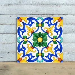 Valencia Garden Spanish Blue Green Mediterranean Fliese