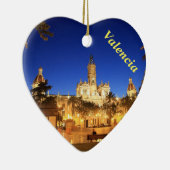 Valencia-Nachtansicht-Herzverzierung Keramik Ornament (Rechts)