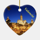 Valencia-Nachtansicht-Herzverzierung Keramik Ornament (Hinten)