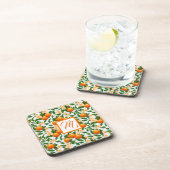 Valencia Orange Blossom Monogram Getränkeuntersetzer (Rechte Seite)