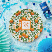 Valencia Orange Blossom Monogram Pappteller (Party)
