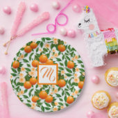 Valencia Orange Blossom Monogram Pappteller (Party)