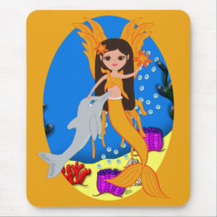 Valencia: Orange Merfaery und Dolphin Mousepad