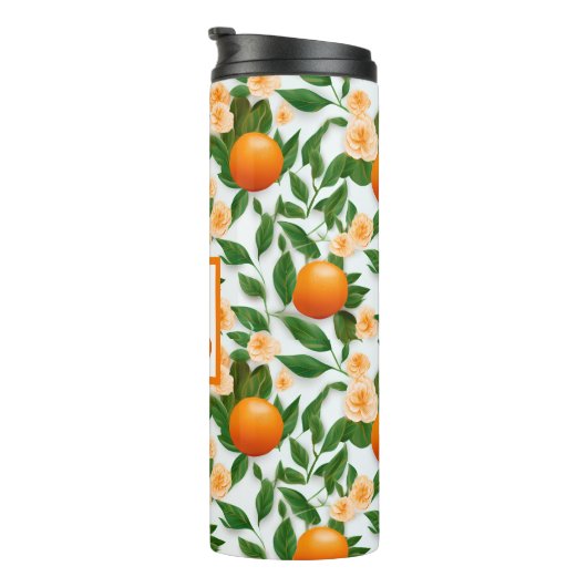 Valencia Orange und Blossom Personalisiert Thermosbecher (Nach rechts gedreht)