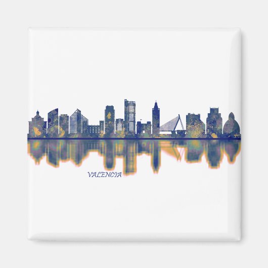 Valencia Skyline Magnet (Vorne)