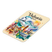 Valencia Spain Cityscape Watercolor Travel Custom Magnet (Linke Seite)