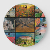 Valencia Spain Collage Painting by Alfred Fox Große Wanduhr (Vorderseite)