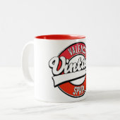 valencia spain Retrologo Zweifarbige Tasse (Vorderseite Links)