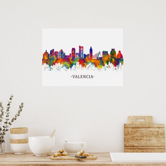 Valencia Spain Skyline Poster (Küche)