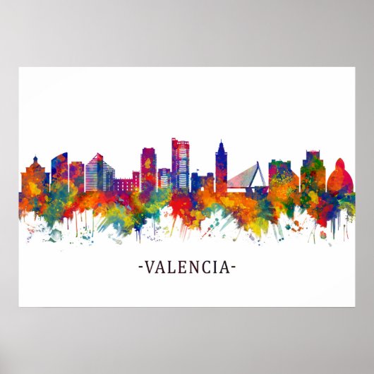 Valencia Spain Skyline Poster (Vorne)