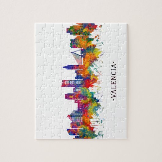 Valencia Spain Skyline Puzzle (Vertikal)