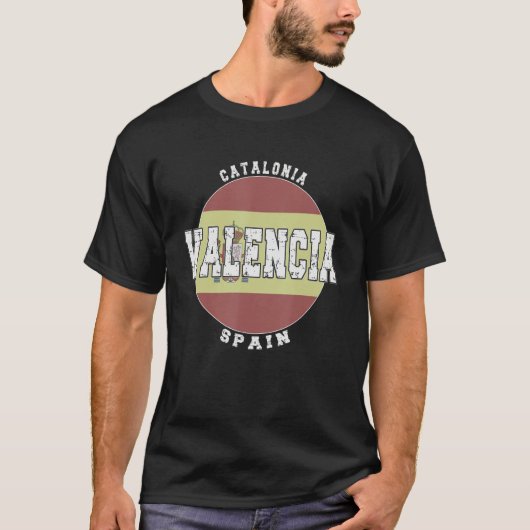 Valencia Spain, Vintage Spanish flag T-Shirt (Vorderseite)
