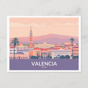 Valencia Spanien Altstadt Pastel Reisen Postkarte