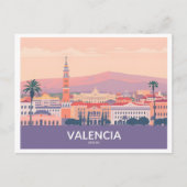 Valencia Spanien Altstadt Pastel Reisen Postkarte (Vorderseite)