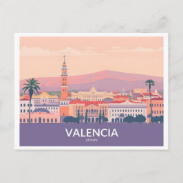 Valencia Spanien Altstadt Pastel Reisen Postkarte