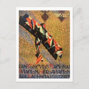 Valencia, Spanien, Aviation Week, 1922, Vintage Postkarte