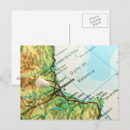 Valencia, Spanien Button Karte (Vorne/Hinten)