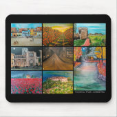 Valencia Spanien Collage-Malerei von Alfred Fox Mousepad (Vorne)