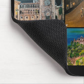 Valencia Spanien Collage-Malerei von Alfred Fox Mousepad (Ecke)