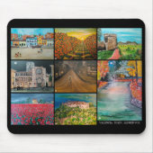Valencia Spanien Collage-Malerei von Alfred Fox Mousepad (Vorne)