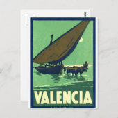 Valencia, Spanien, Fischerboot, Vintag Postkarte (Vorne/Hinten)
