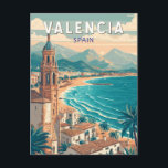 Valencia Spanien Illustration Reisen Vintag Postkarte<br><div class="desc">Valencia Retro Vektor Reise Design. Von der futuristischen Stadt der Künste und Wissenschaften bis zu den belebten Gassen der Altstadt bietet Valencia eine spannende Mischung aus Kultur,  Küche und Schönheit am Meer.</div>