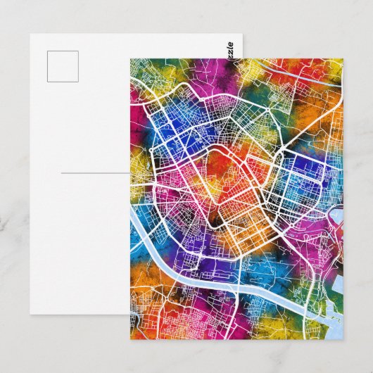 Valencia Spanien Karte (Vorne/Hinten)