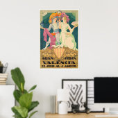 Valencia Spanien Kunst Vintage Spanischer Druck Fe Poster (Heimbüro)