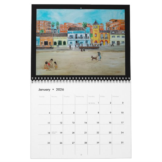 Valencia Spanien Kunst von Alfred Fox Kalender (Jan 2026)
