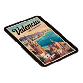 Valencia Spanien Küste Illustration Reisen Art Ret Magnet (Rechte Seite)